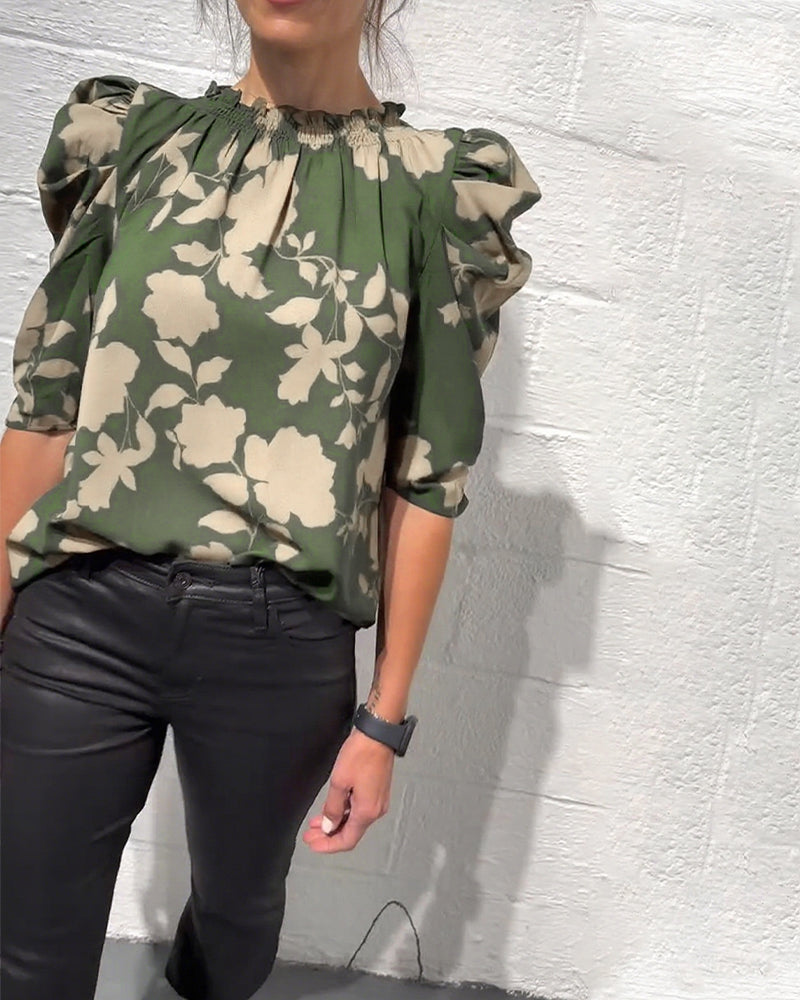 Clarisse™ | Ruffled Puff Sleeve Blouse