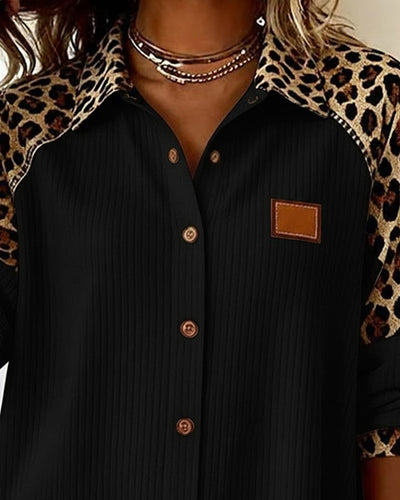 Zaria™ | Leopard Print Button-Up Shirt