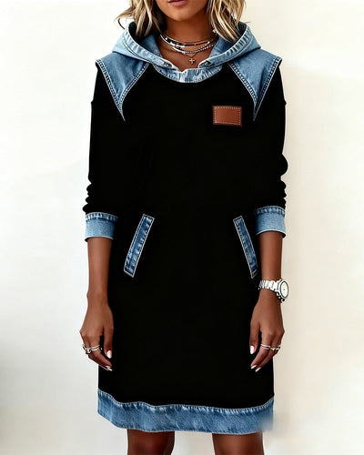 Denim Drift™ | Hooded Denim Dress