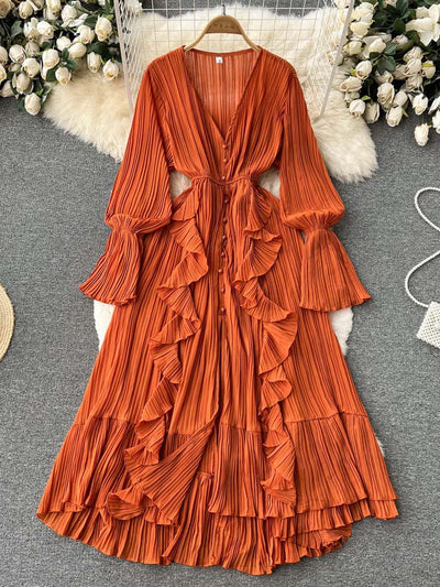 Aurelia™ Ruffle V-Neck Dress