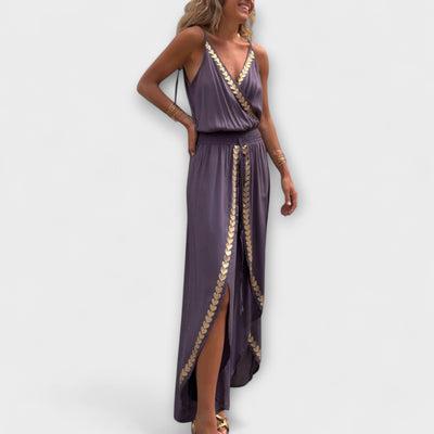 Mediterranean-Chic V‑Neck Jumpsuit