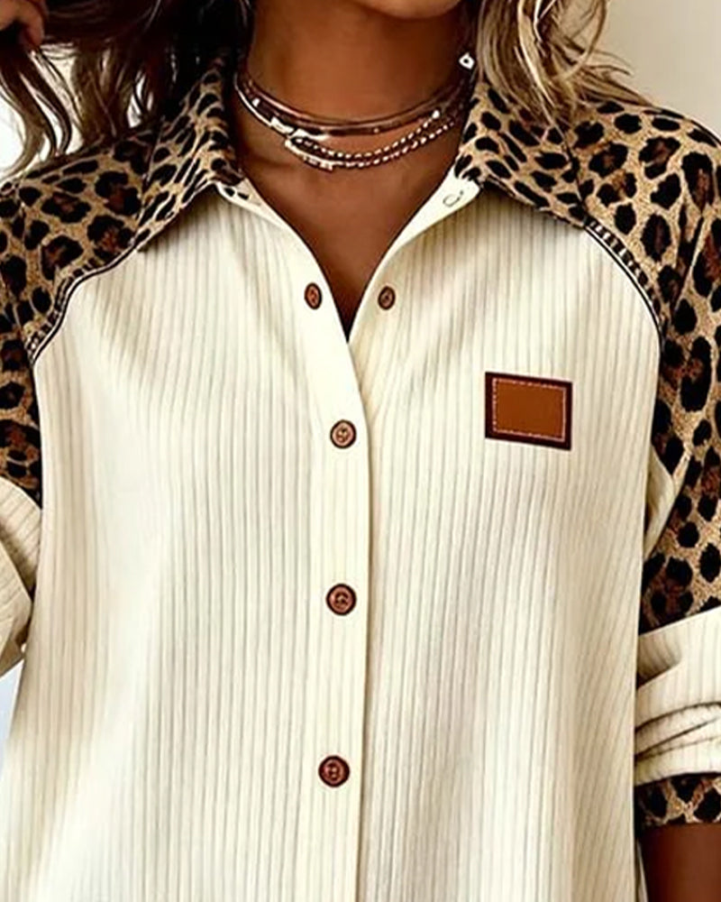 Zaria™ | Leopard Print Button-Up Shirt
