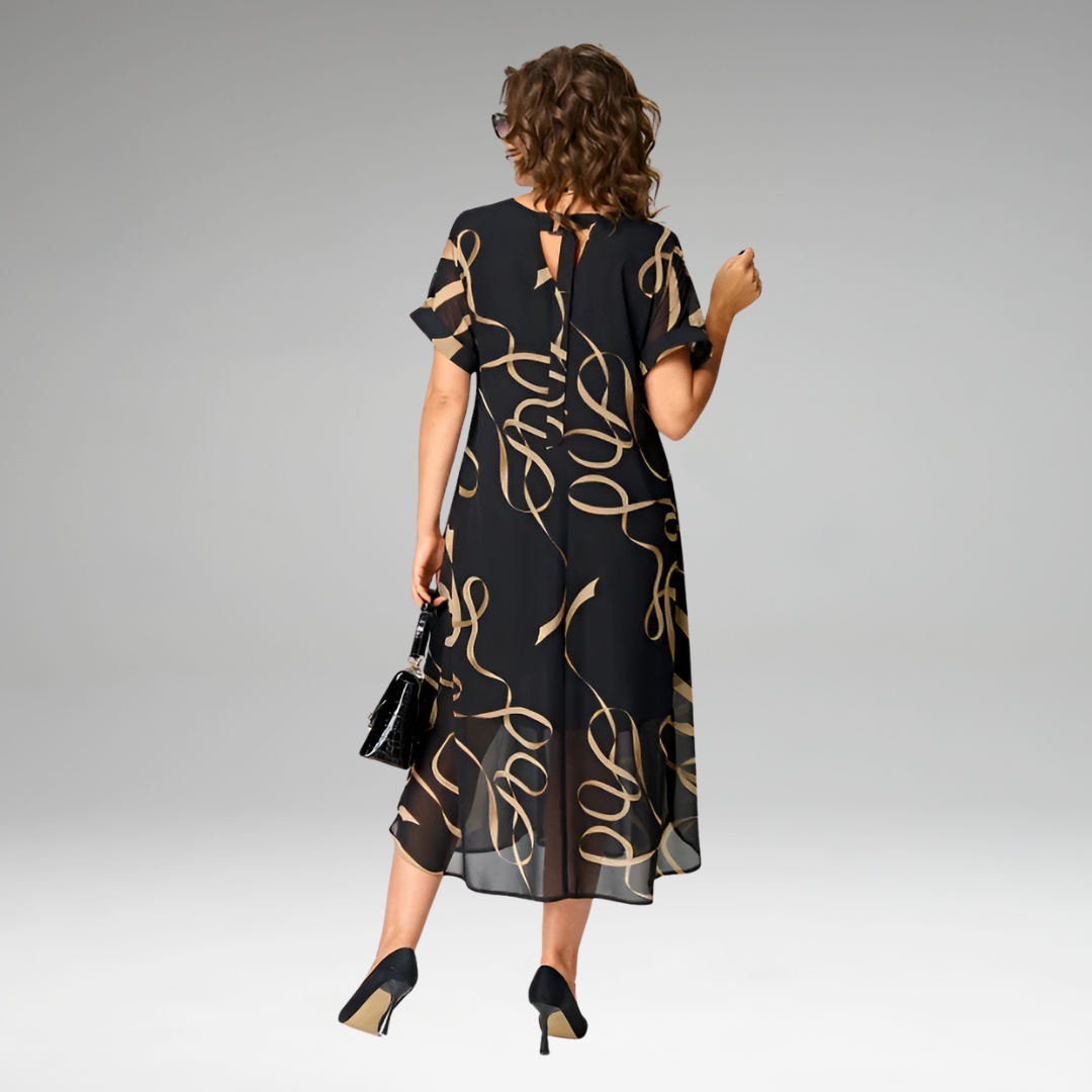 AuraWave™ Chiffon Shift Dress