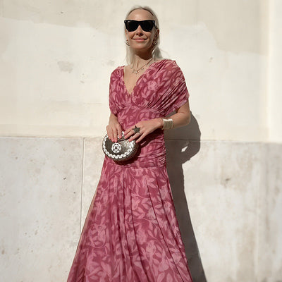 Solenne – Off-Shoulder Print Dress