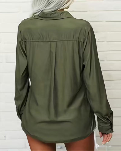 Eloraine™ | Double-Pocket Solid Shirt for Women