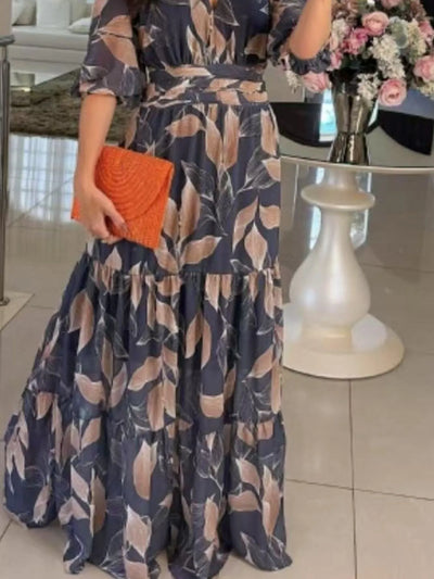 Aurora™ | Printed V-Neck Maxi Dress