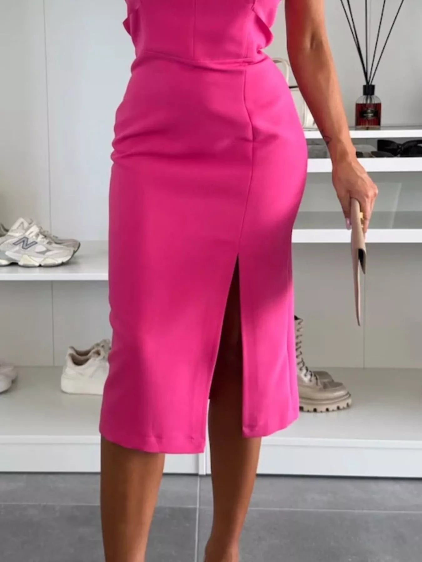 Meliora™ | Sleeveless Midi Dress with Side Slit