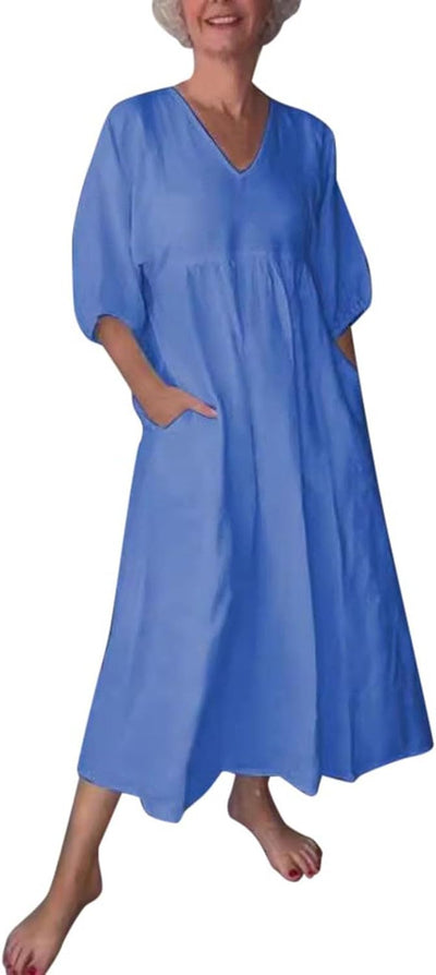 CoastalEase™ Linen Midi Dress