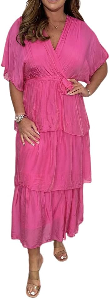 Elyndra™ | Elegant Tiered Chiffon Maxi Dress
