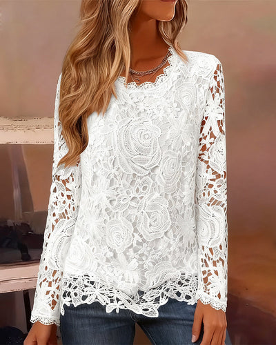 Serelinne™ | Lace Long Sleeve Essential Top