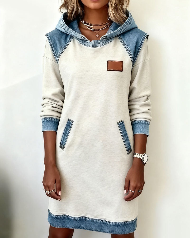 Denim Drift™ | Hooded Denim Dress