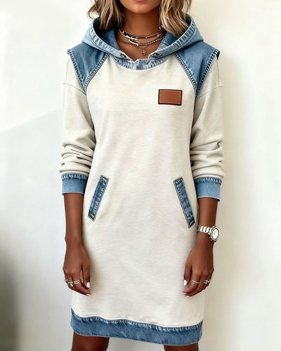 Denim Drift™ | Hooded Denim Dress