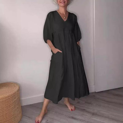CoastalEase™ Linen Midi Dress
