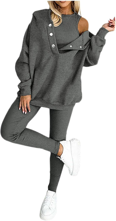 Calmlily™ | 3-Piece Oversized Hoodie & Sweat Set