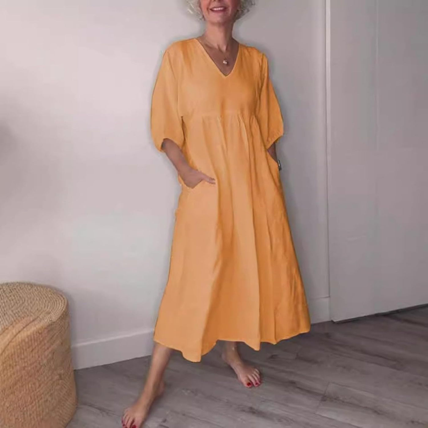 CoastalEase™ Linen Midi Dress