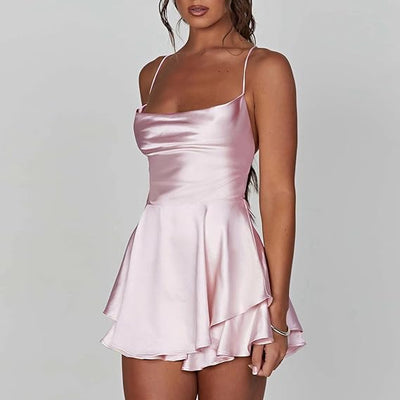 Anima™ Satin Elegance Backless Dress