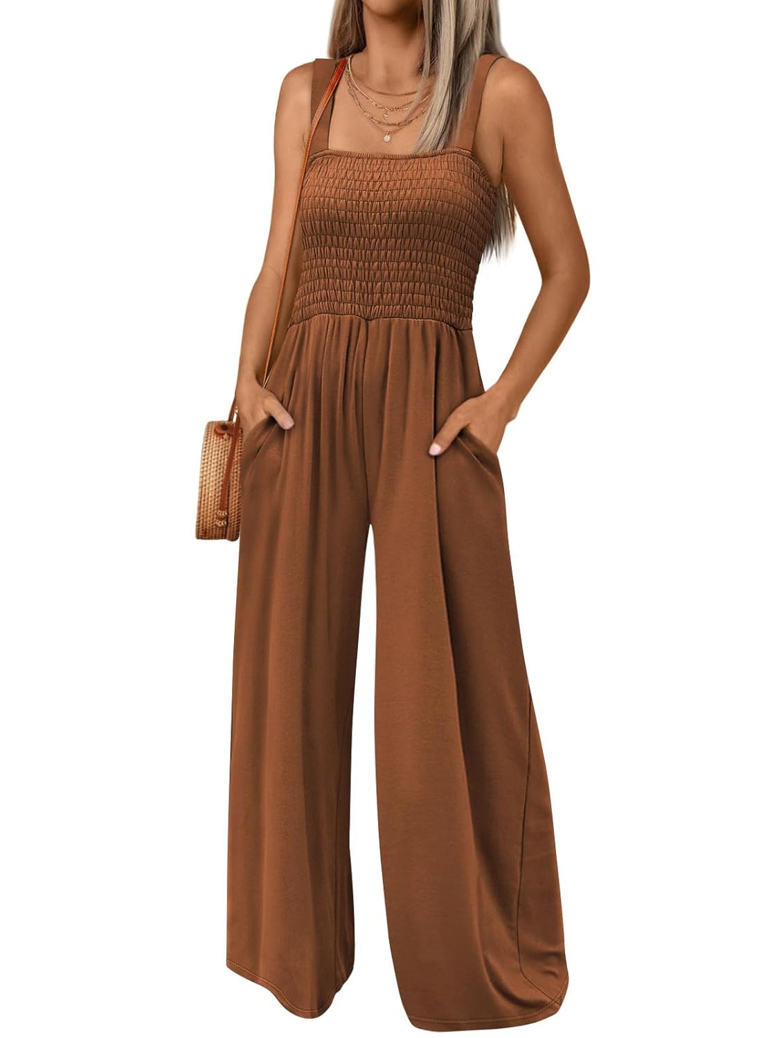 Averli™ | Sleeveless High-Waist Wide-Leg Jumpsuit with Pockets