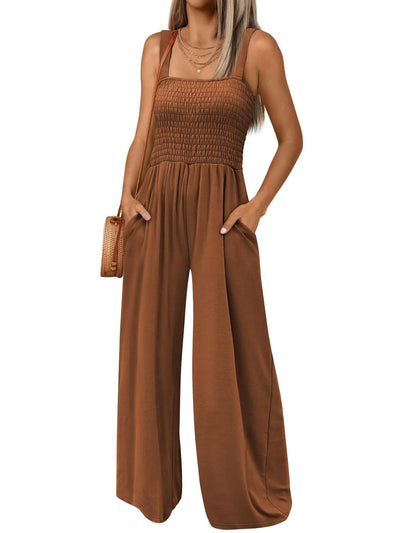Averli™ | Sleeveless High-Waist Wide-Leg Jumpsuit with Pockets