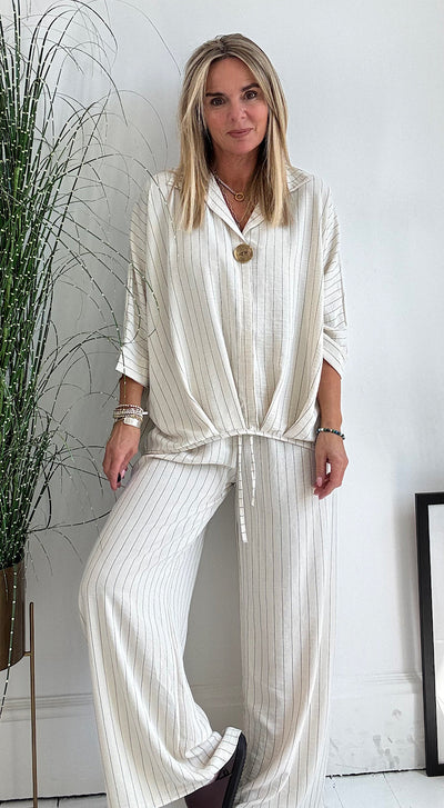 The Harper Striped Casual Suit