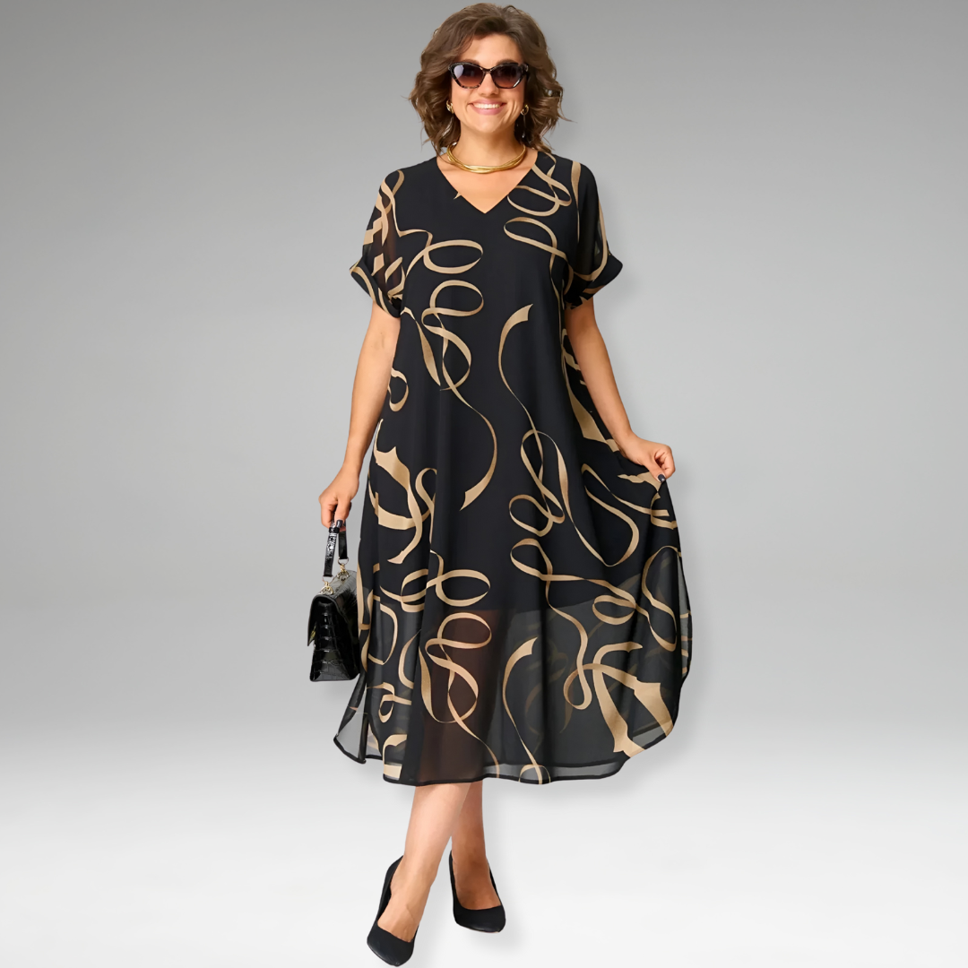 AuraWave™ Chiffon Shift Dress