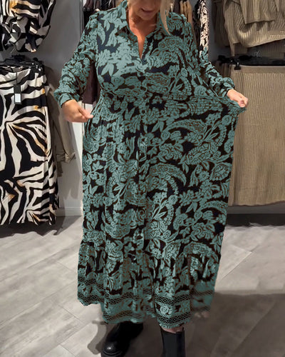 Elanora™ | Printed Collared Midi Dress
