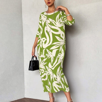 Nelia – Printed Round-Neck Dress
