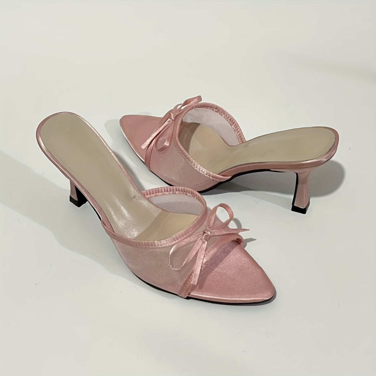 Evelisse – Bow Mesh Heels