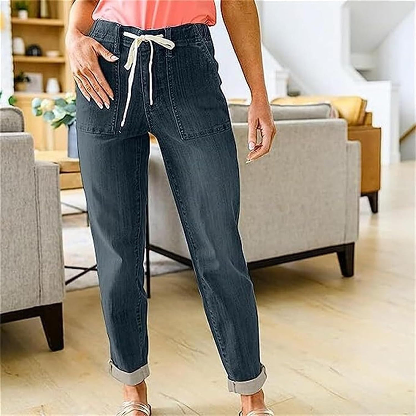 Averique™ | Women’s Pull-On Denim Joggers with Drawstring