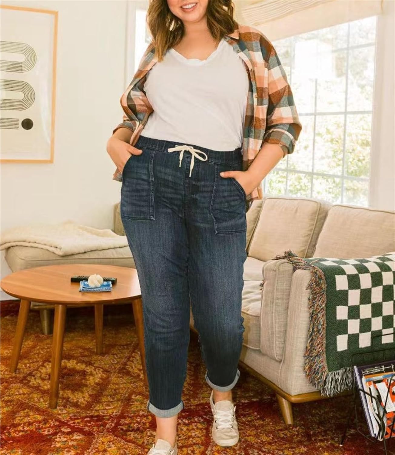 Averique™ | Women’s Pull-On Denim Joggers with Drawstring