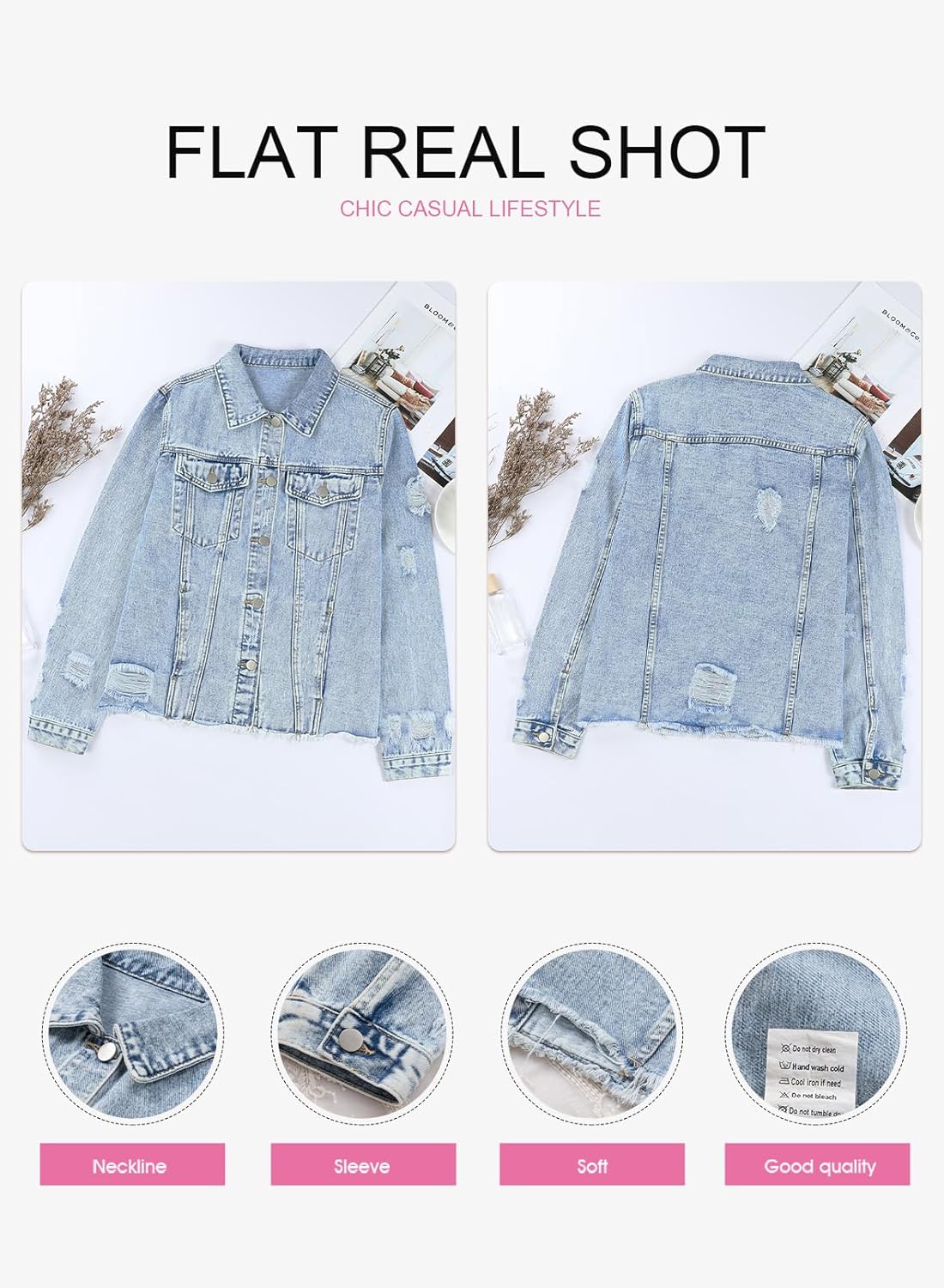HarborMist™ Cropped Denim Jacket