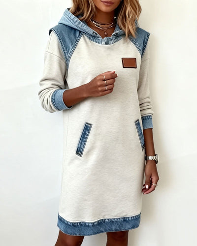 Denim Drift™ | Hooded Denim Dress
