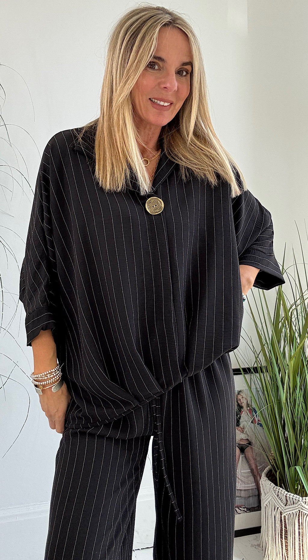 The Harper Striped Casual Suit