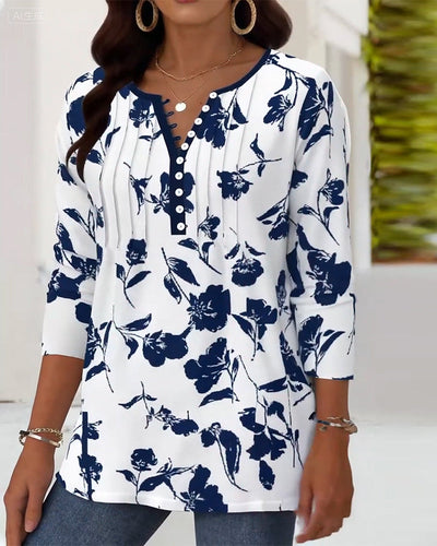 Marivelle™ | Printed Button-Up Fashion Blouse