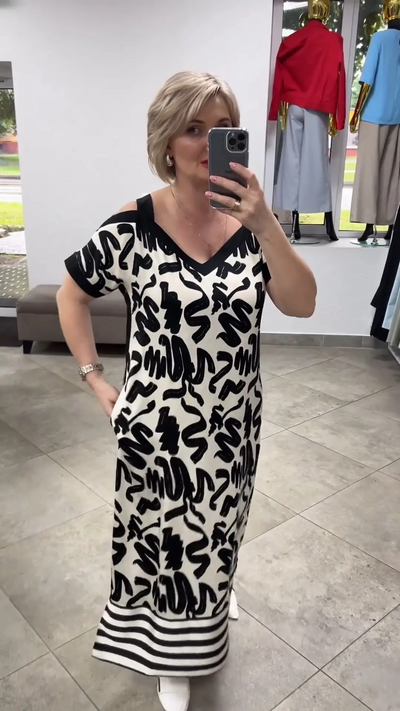 Zebraluxe™ V-Neck Shift Dress