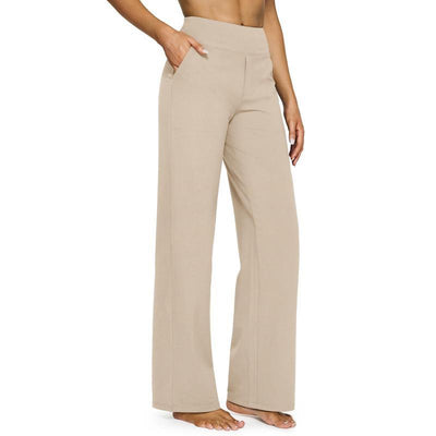 High-waist wide leg casual pants