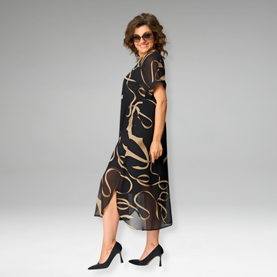 AuraWave™ Chiffon Shift Dress