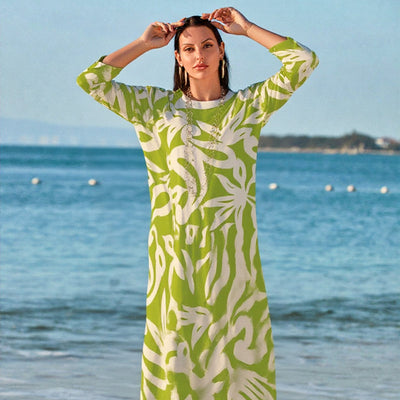 Nelia – Printed Round-Neck Dress