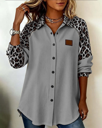 Zaria™ | Leopard Print Button-Up Shirt
