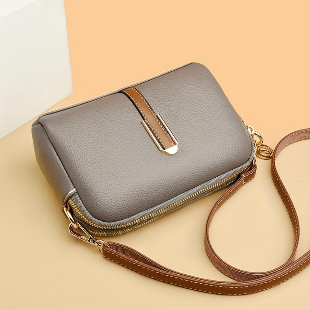 Mila™ | Litchi-Embossed Crossbody Bag