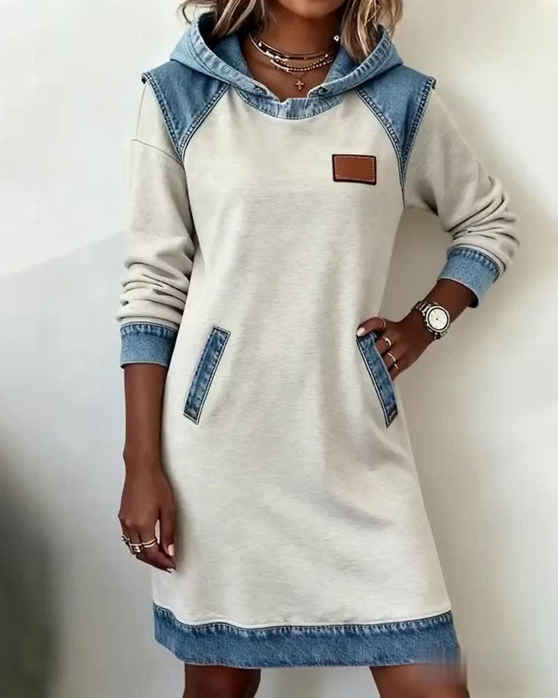 Denim Drift™ | Hooded Denim Dress