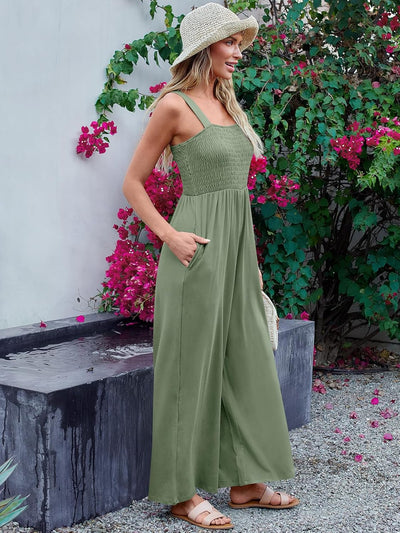Averli™ | Sleeveless High-Waist Wide-Leg Jumpsuit with Pockets