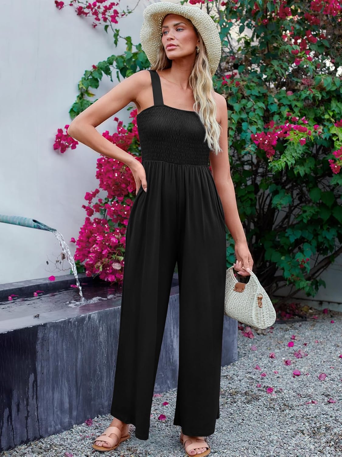 Averli™ | Sleeveless High-Waist Wide-Leg Jumpsuit with Pockets