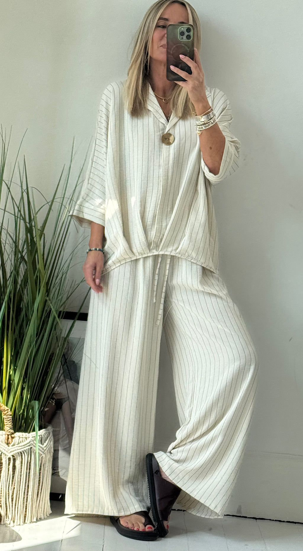 The Harper Striped Casual Suit