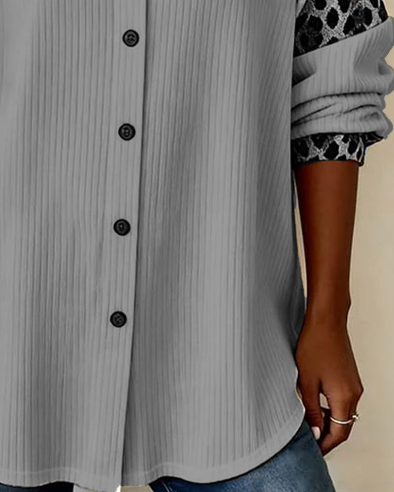 Zaria™ | Leopard Print Button-Up Shirt