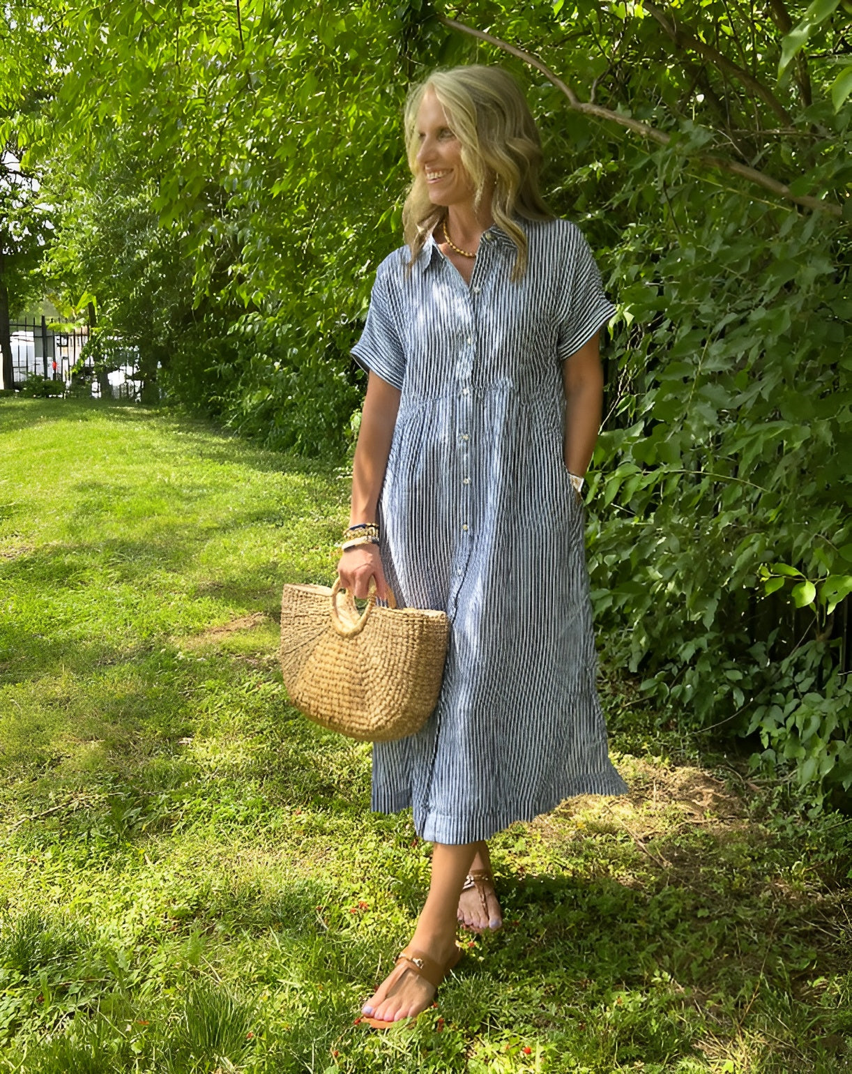 Florine | Flattering Striped Shirtdress