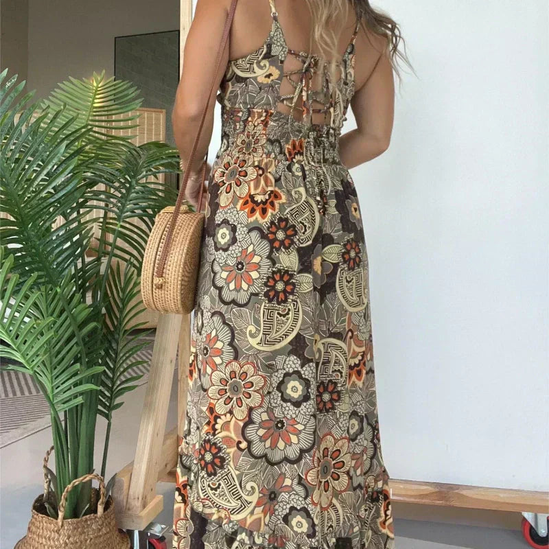 GardenWisp™ Flowing Floral Maxi Dress
