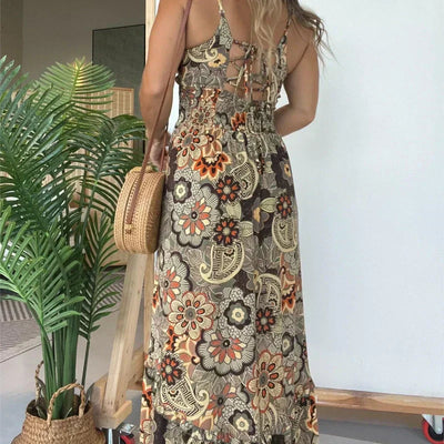 GardenWisp™ Flowing Floral Maxi Dress