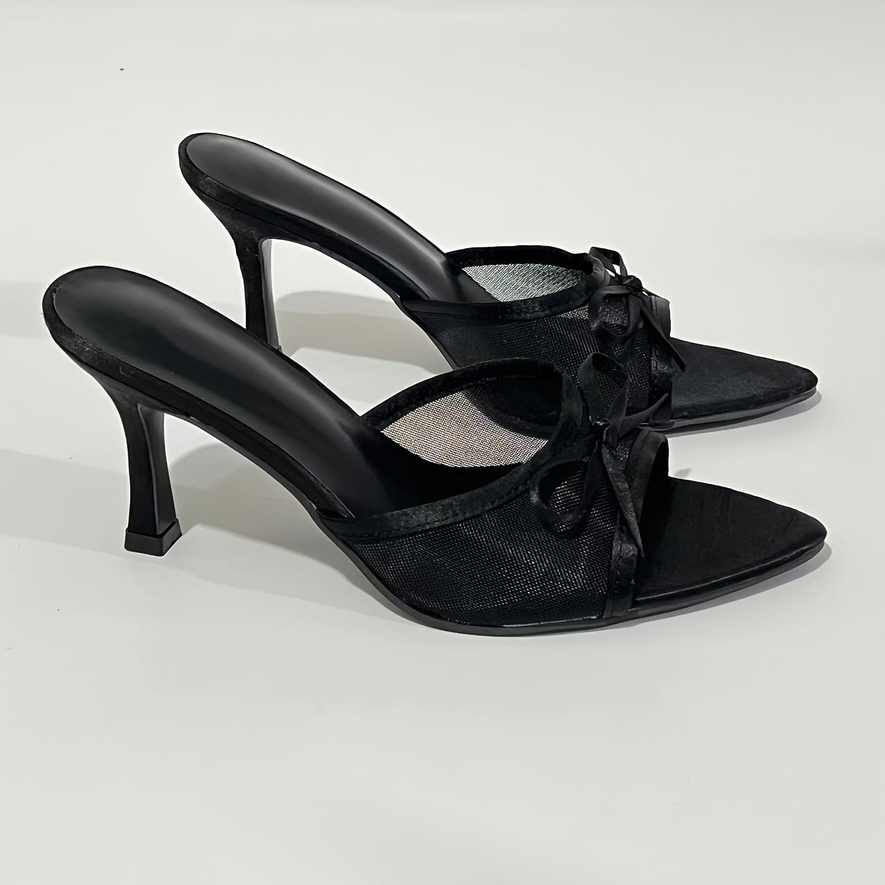 Evelisse – Bow Mesh Heels