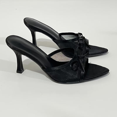 Evelisse – Bow Mesh Heels