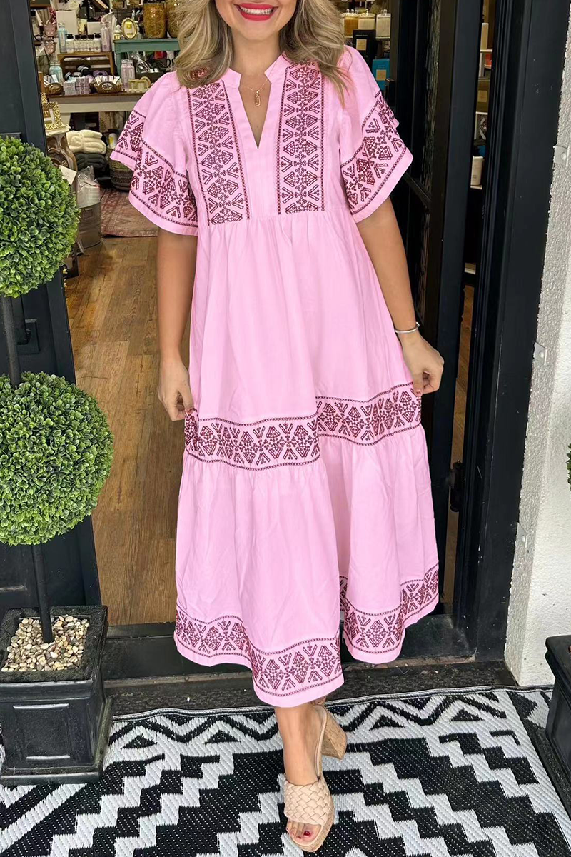 NANCY- Geometric Print Dress